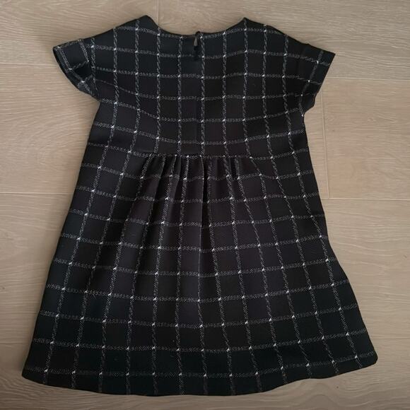 Zara Girls Black and White Short Sleeve Plaid Dress Size 11/12 - Picture 3 of 6